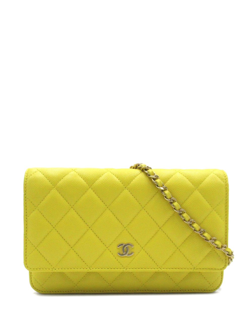 CHANEL Pre-Owned 绗缝搭链钱包（2020年代典藏款） - 黄色