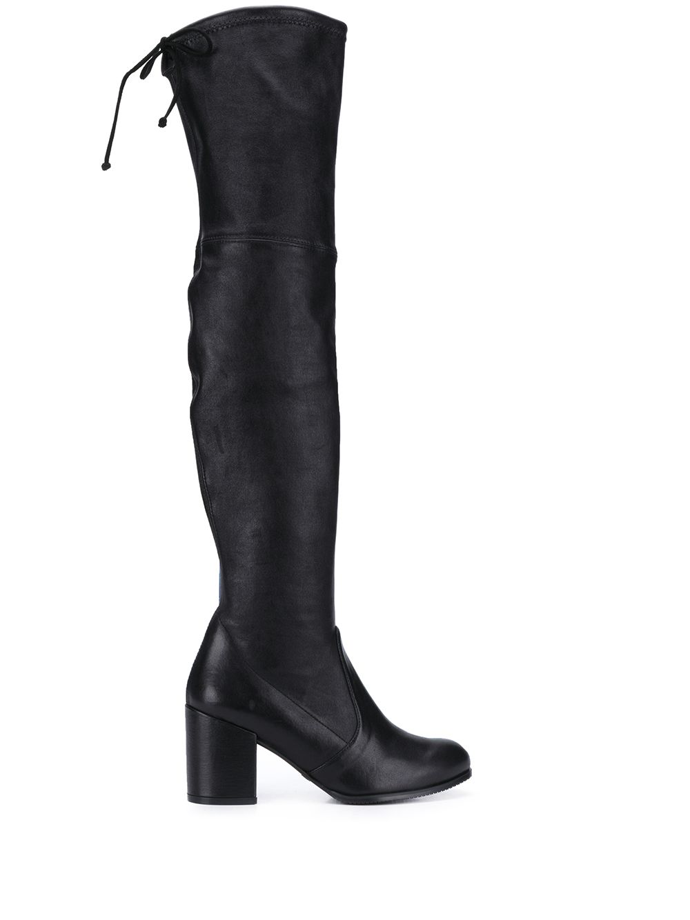 Stuart Weitzman 粗跟过膝靴 - 黑色