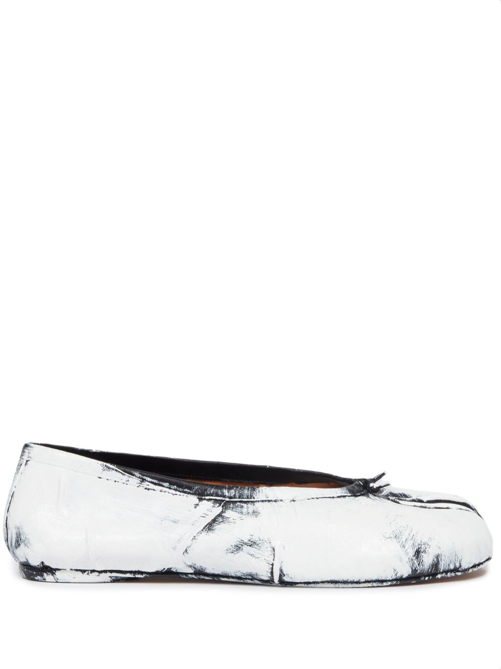 Maison Margiela Tabi New 皮质芭蕾平底鞋 - 白色