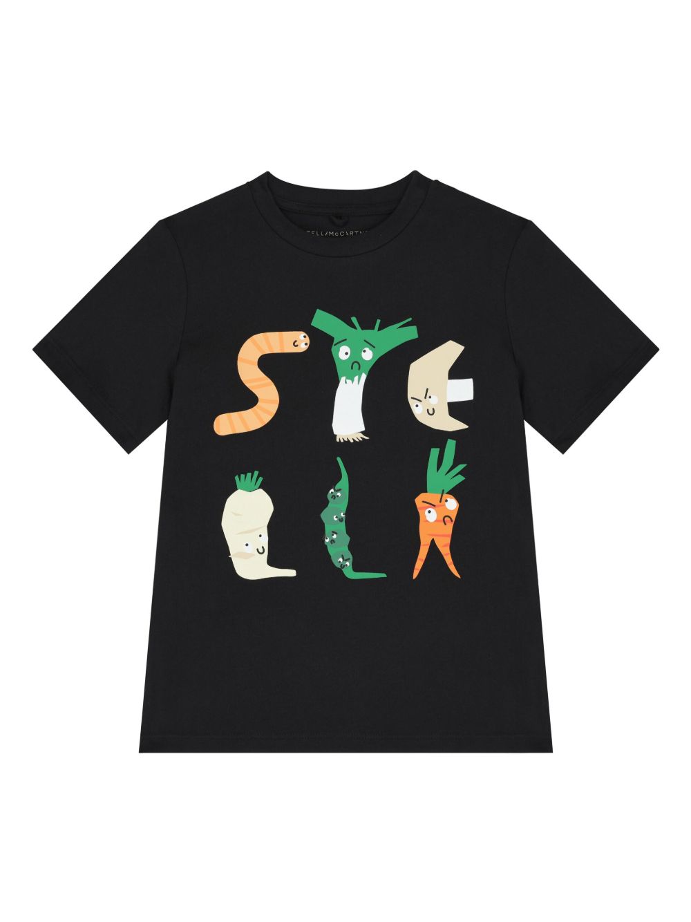Stella McCartney Kids logo印花棉T恤 - 黑色