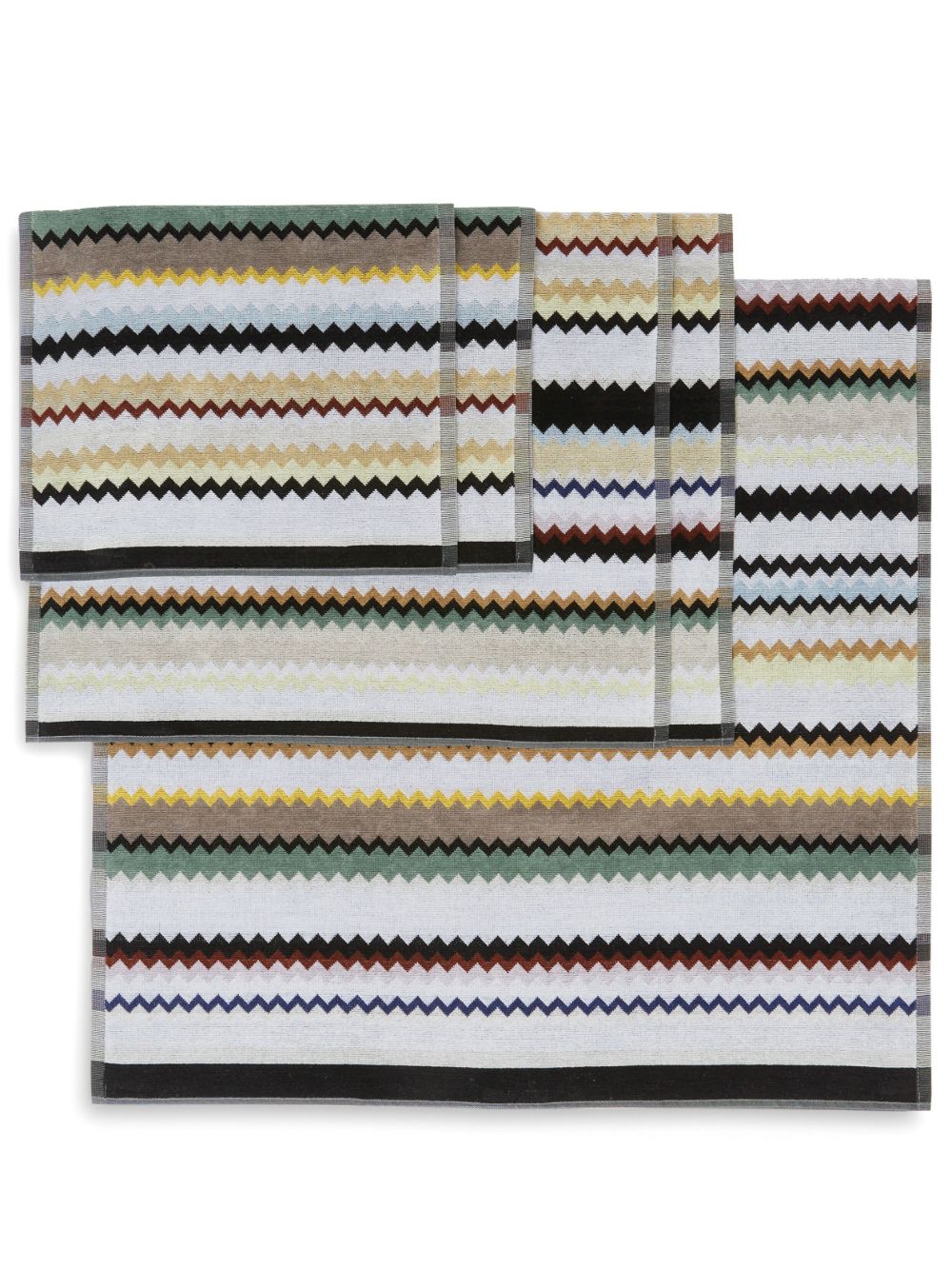 Missoni Home Z字形图案毛巾套装 - 彩色