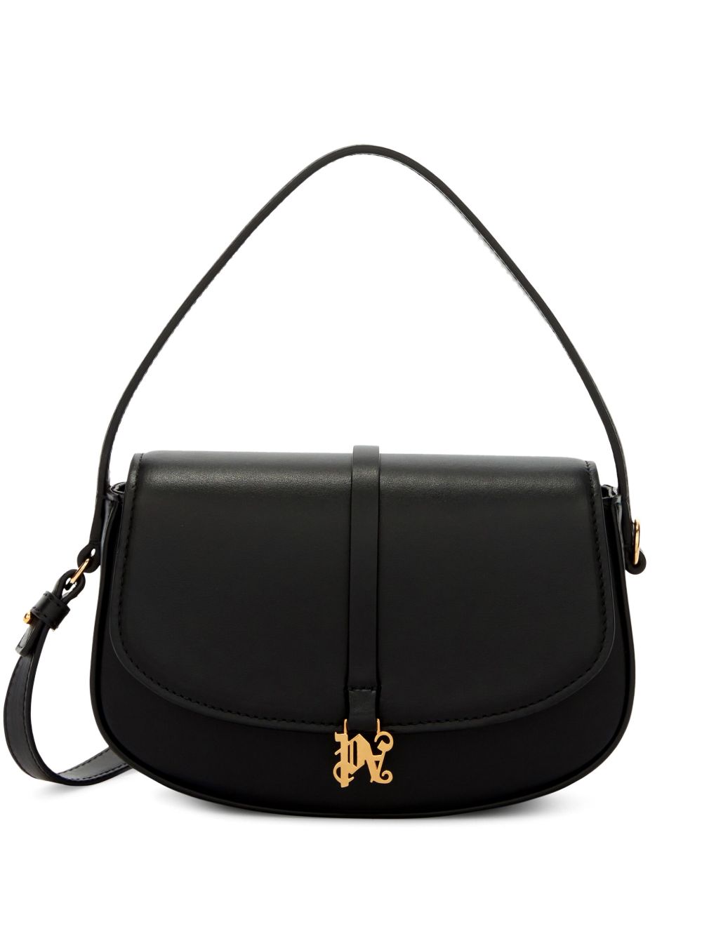 Palm Angels Lockbag 皮质单肩包 - 黑色