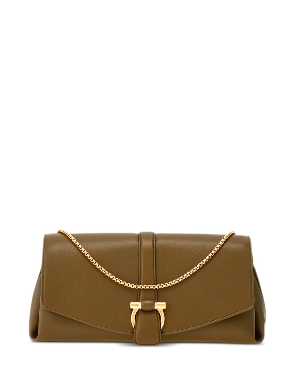 Ferragamo 正面翻盖中号单肩包 - 绿色