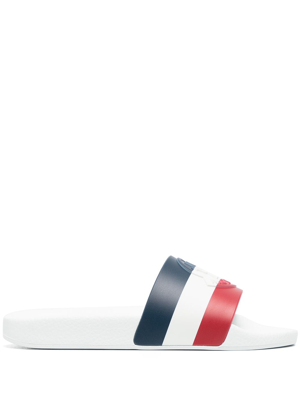 Moncler 盟可睐 RWB 条纹拖鞋 - 白色