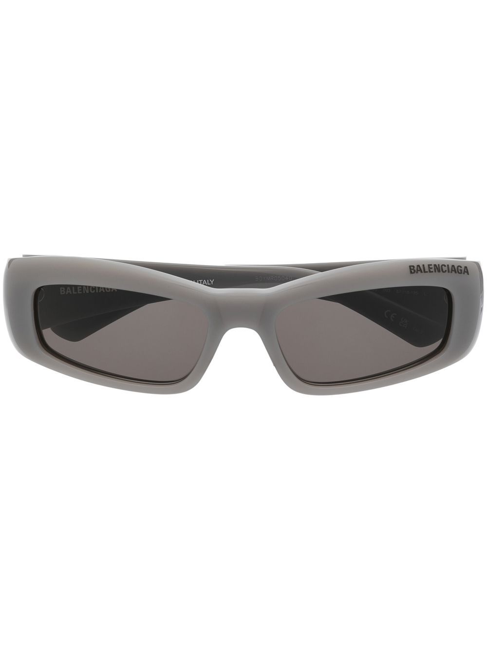 Balenciaga Eyewear logo印花细节太阳眼镜 - 灰色