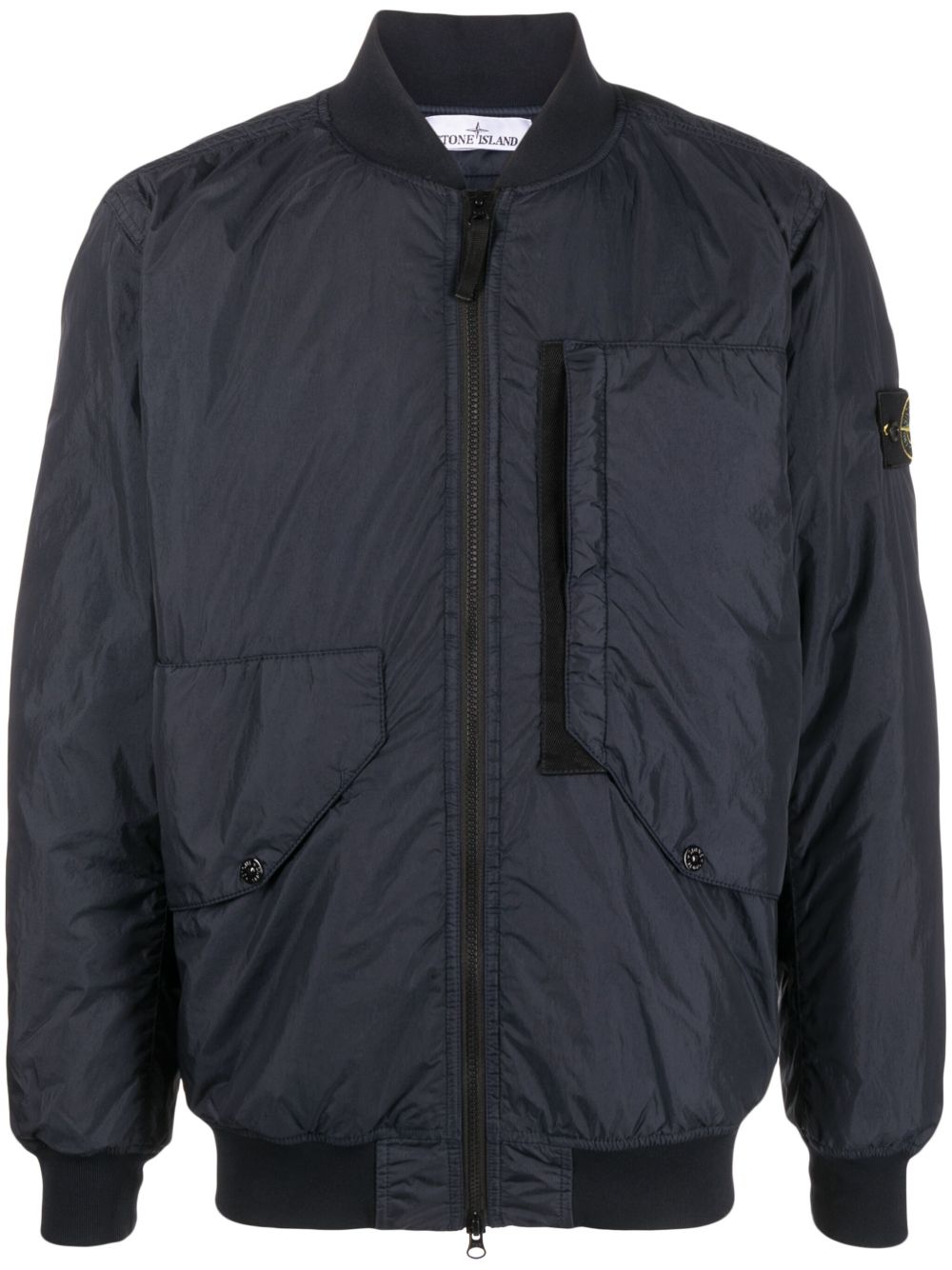 Stone Island 拼接飞行员夹克 - 蓝色