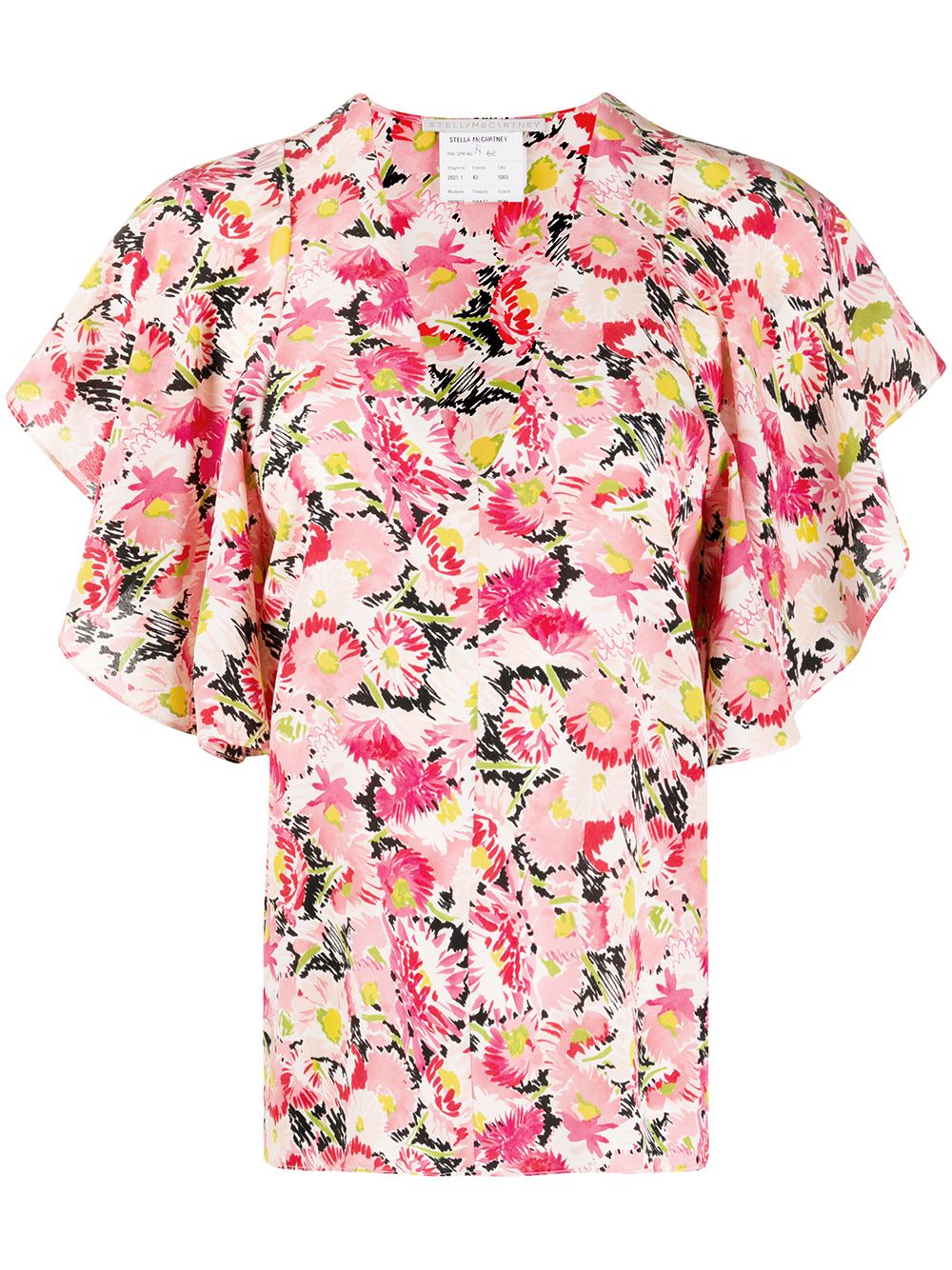 Stella McCartney 斯特拉·麦卡特尼 花卉印花蓬松衣袖罩衫 - 粉色