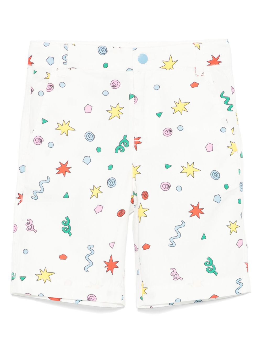 Stella McCartney Kids 插画印花短裤 - 白色