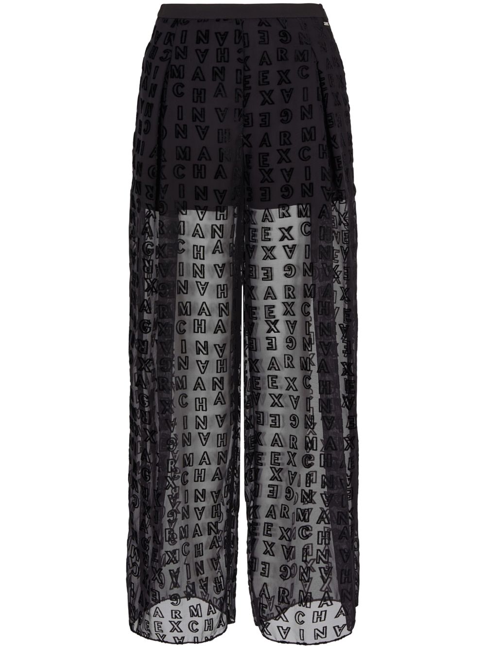 Armani Exchange 经典logo图案帕拉松长裤 - 黑色