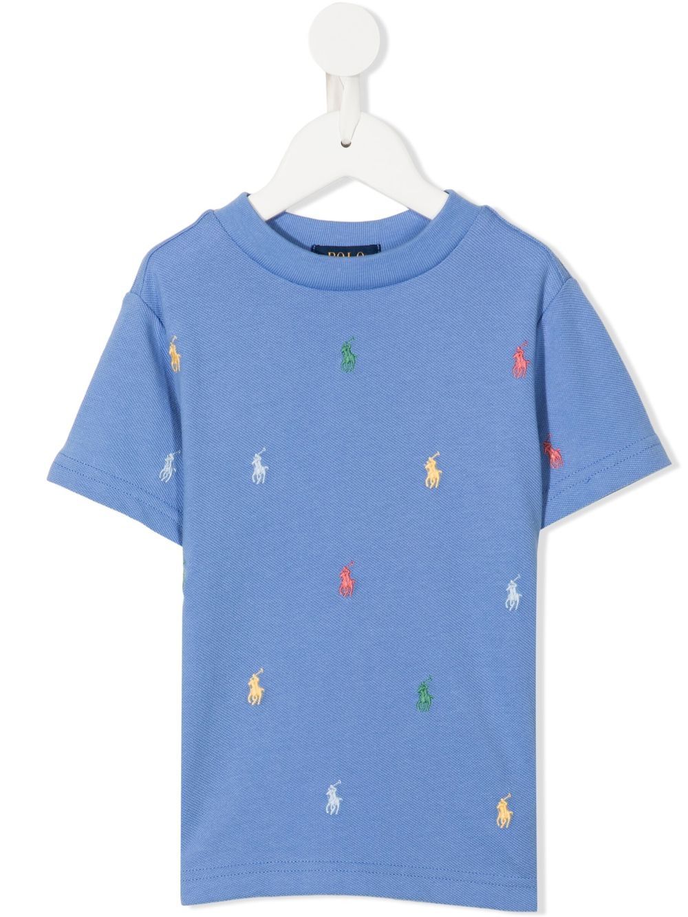 POLO RALPH LAUREN KIDS 大面积logo刺绣T恤 - 蓝色