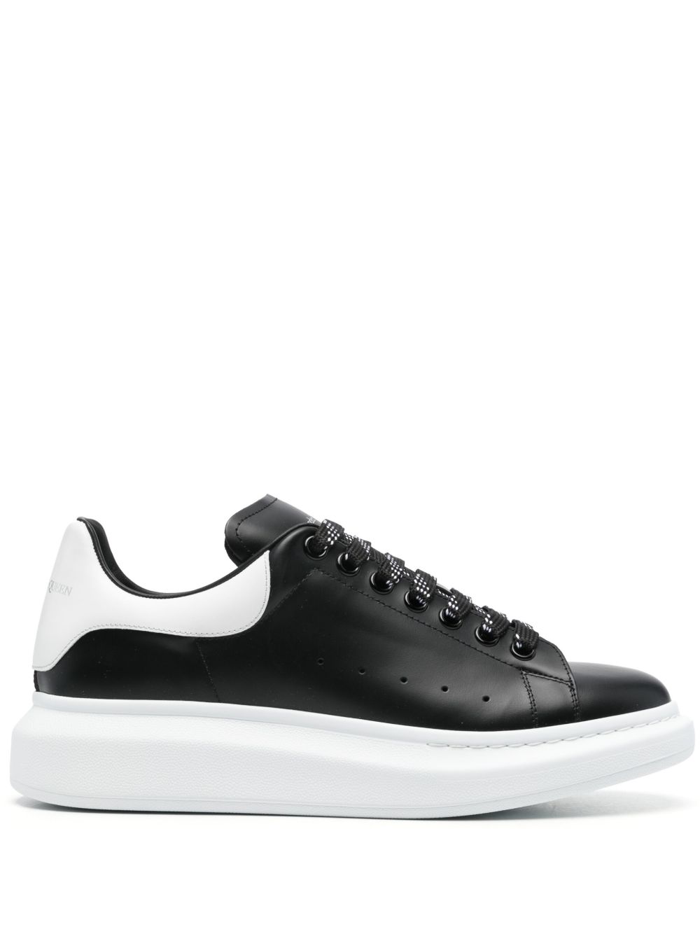 Alexander McQueen Larry 皮质运动鞋 - 黑色