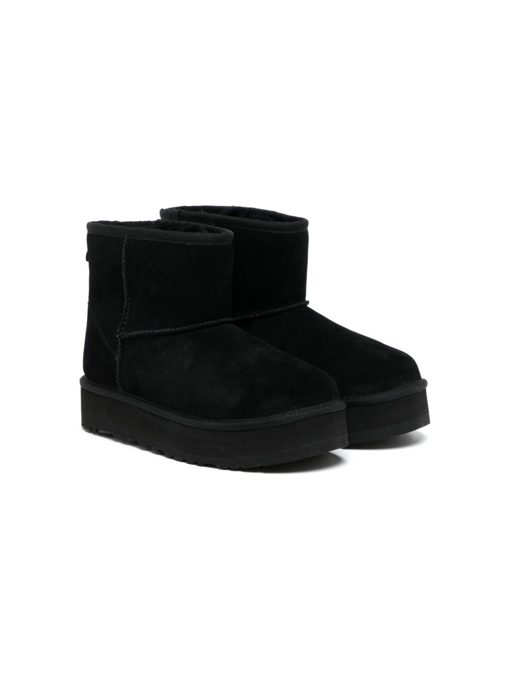 UGG Kids 圆头及踝靴 - 黑色