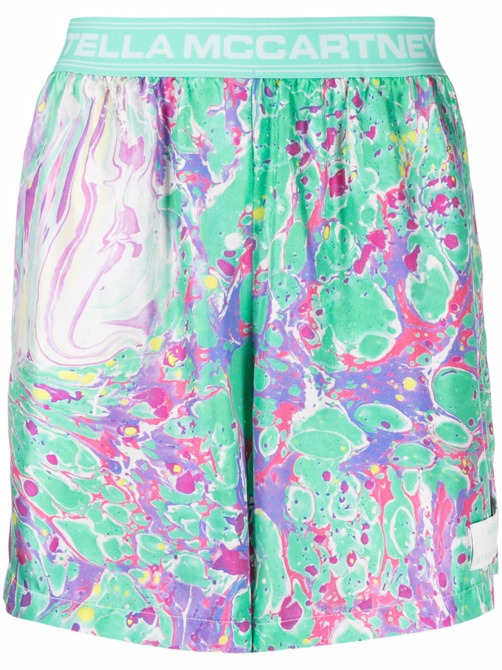 Stella McCartney 斯特拉·麦卡特尼 x Ed Curtis oil swirl 短裤 - 绿色