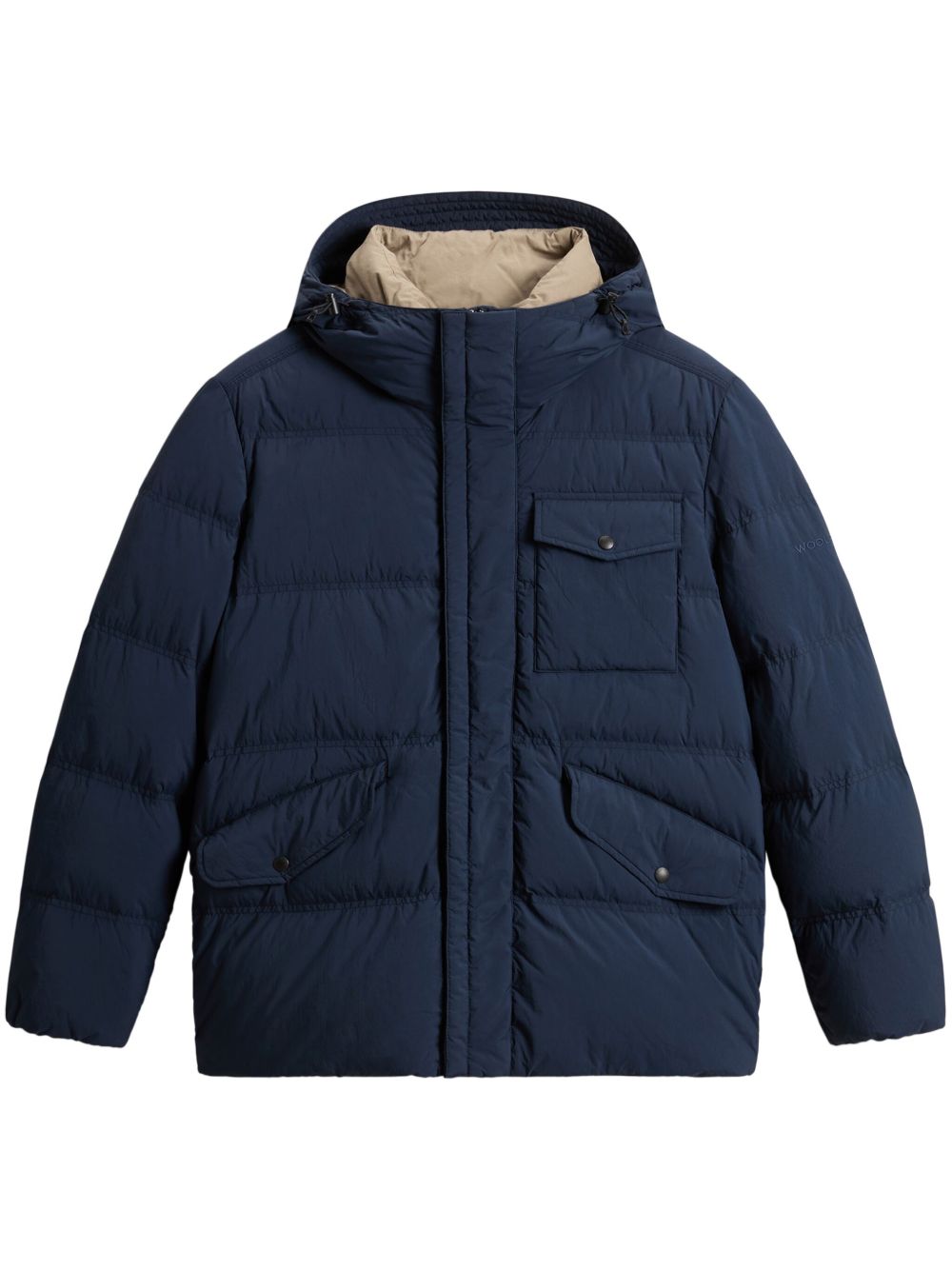 Woolrich 连帽填充夹克 - 蓝色