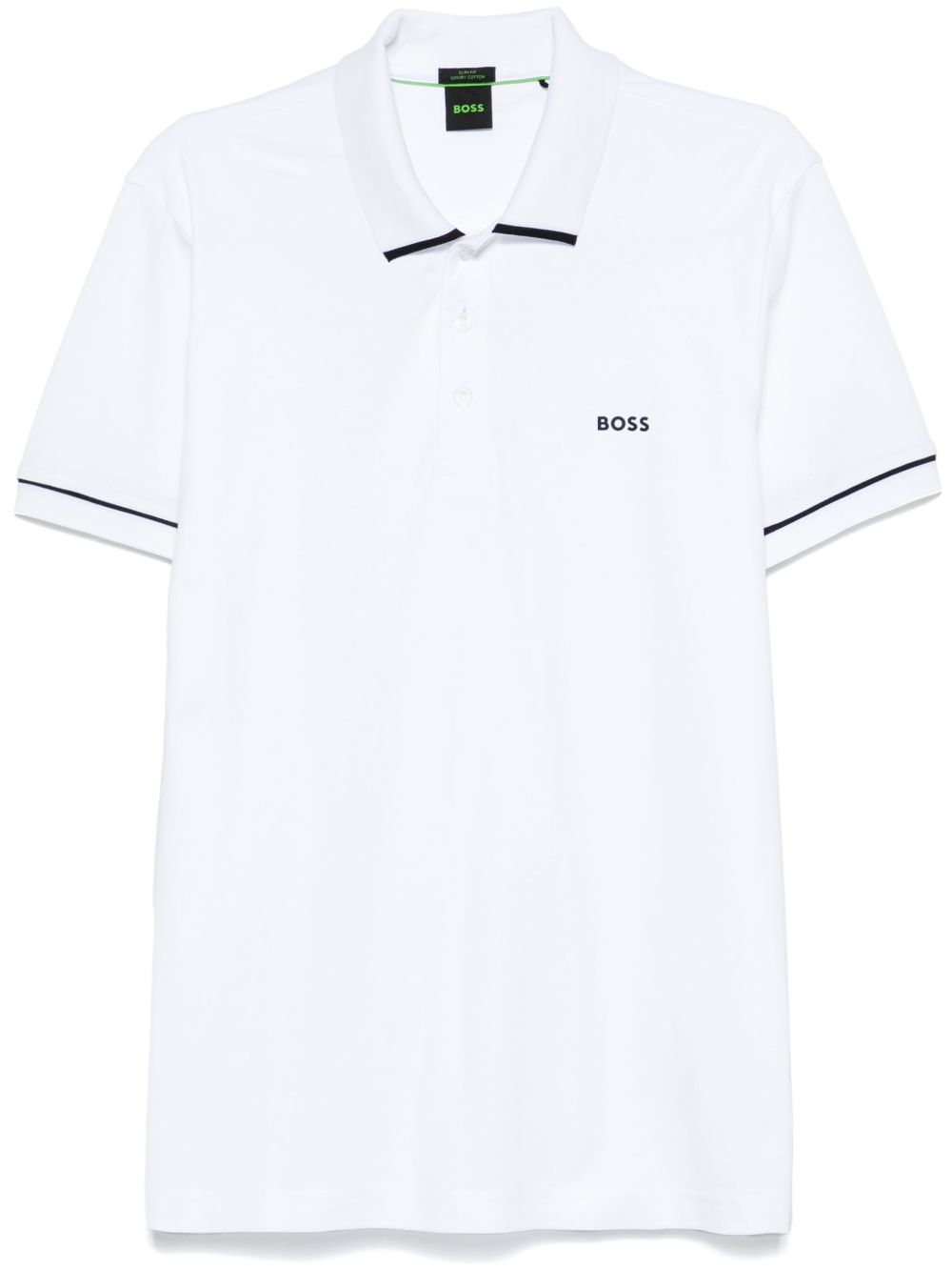 BOSS 凸纹logo polo衫 - 白色