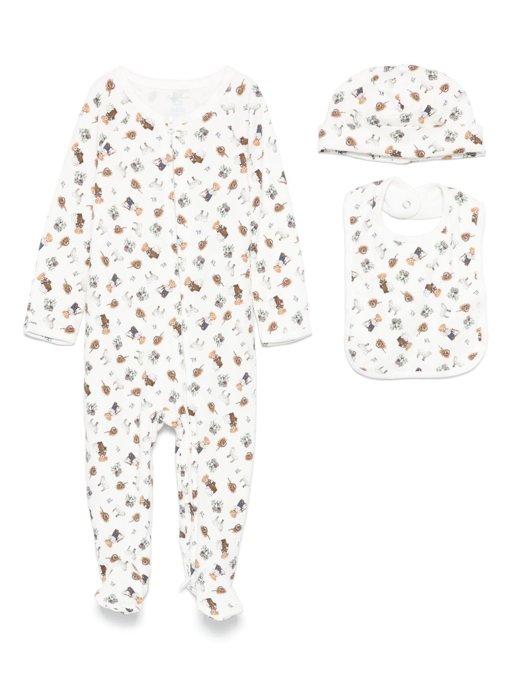 POLO RALPH LAUREN KIDS 北极熊连体衣套装 - 白色
