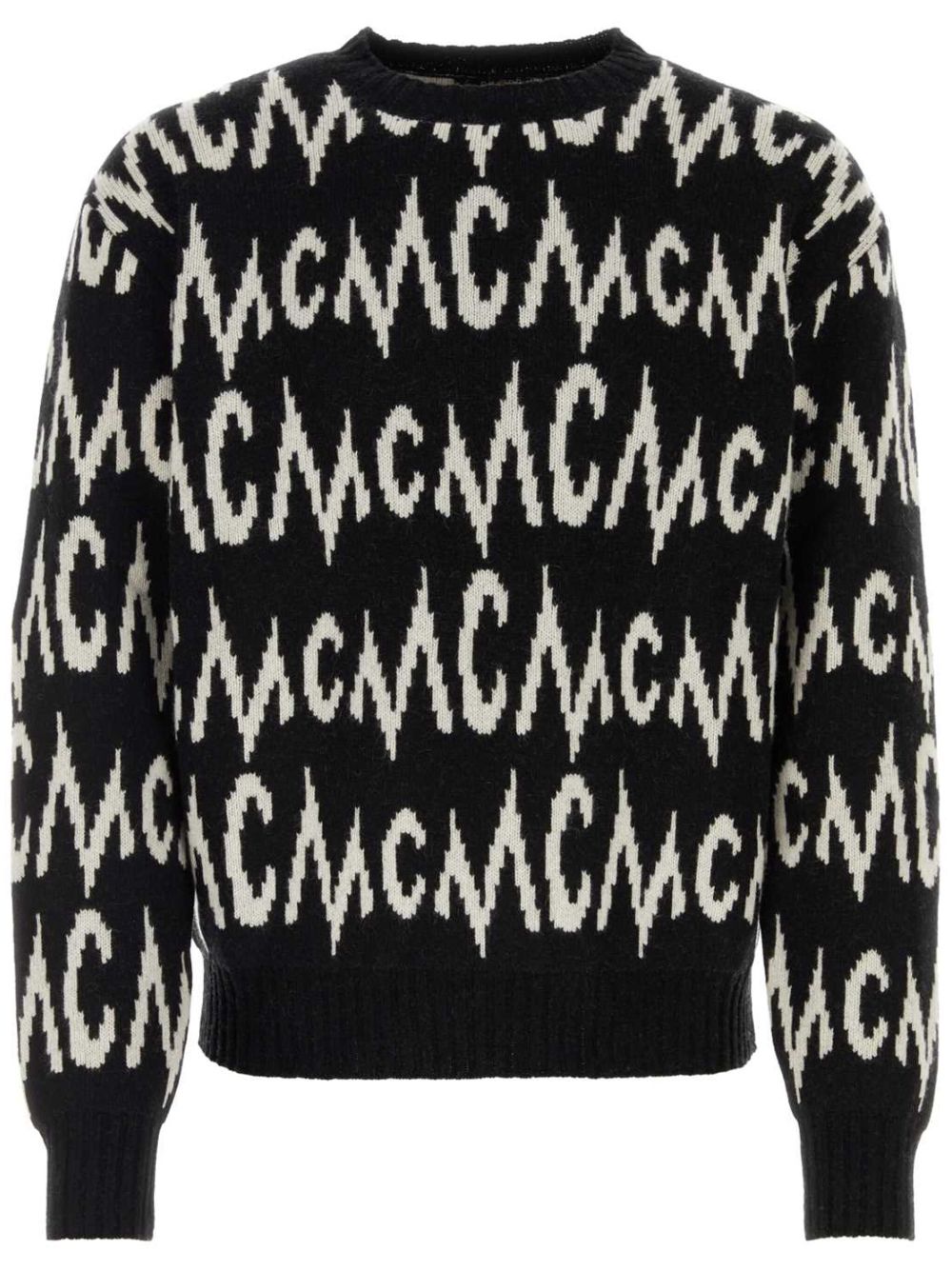MCM logo嵌花毛衣 - 黑色