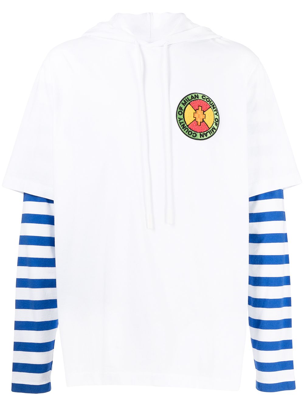 Marcelo Burlon County of Milan logo印花分层式连帽衫 - 白色