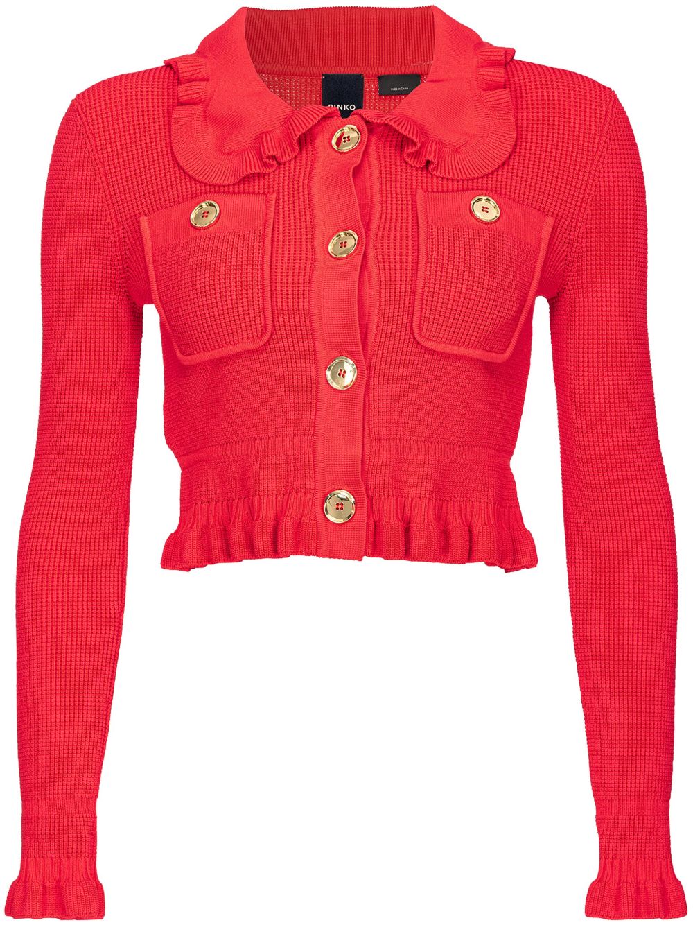 PINKO peter pan-collar cardigam - 红色