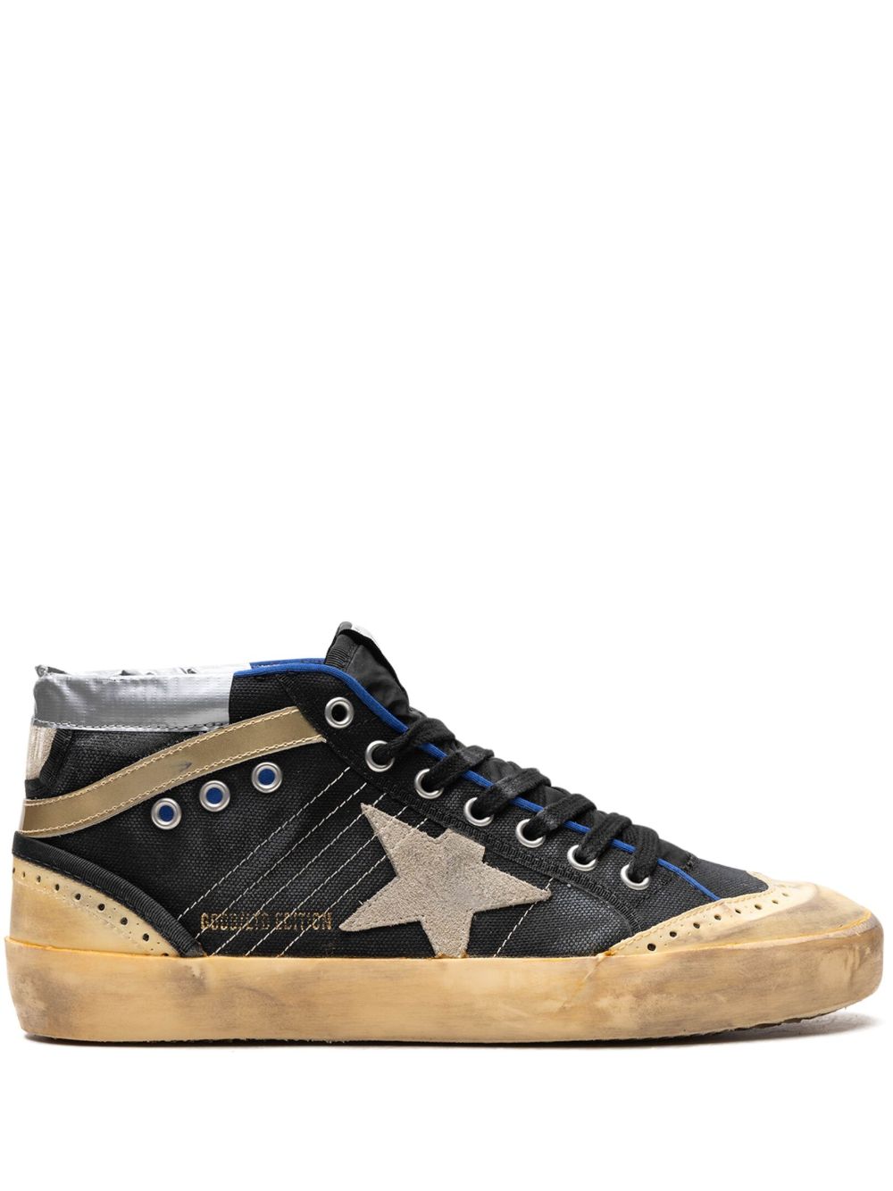 Golden Goose Mid Star Black/Ice Vanilla/Gold 运动鞋 - 黑色