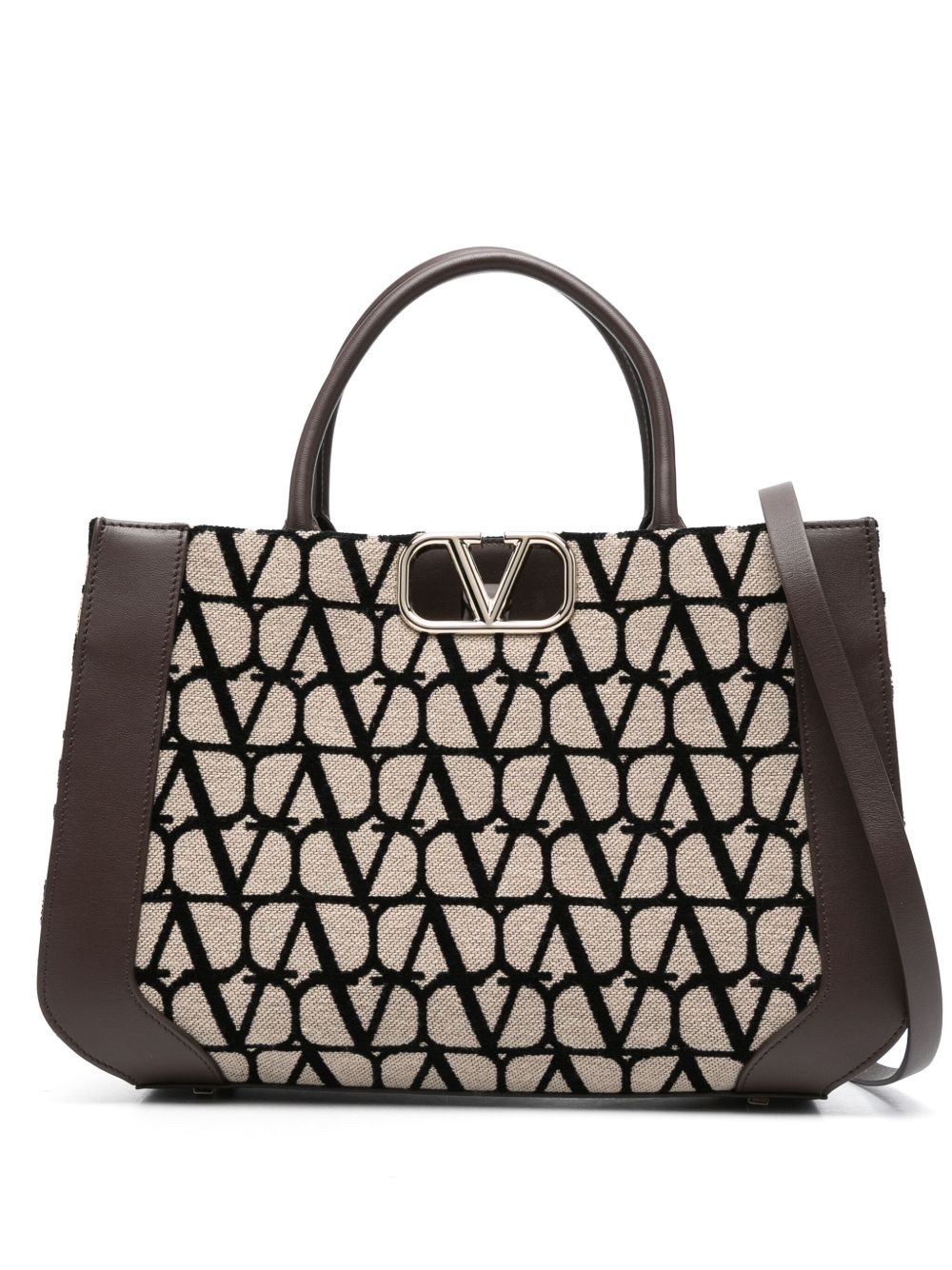 Valentino Garavani Toile Iconographe 中号手提包 - 中性色