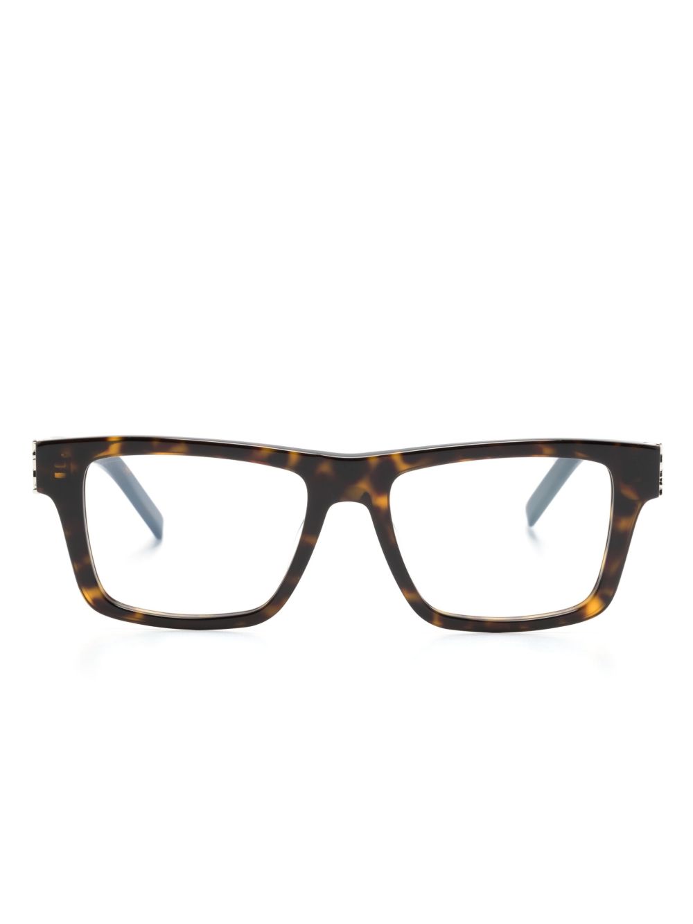 Saint Laurent Eyewear 玳瑁纹方形镜框眼镜 - 褐色