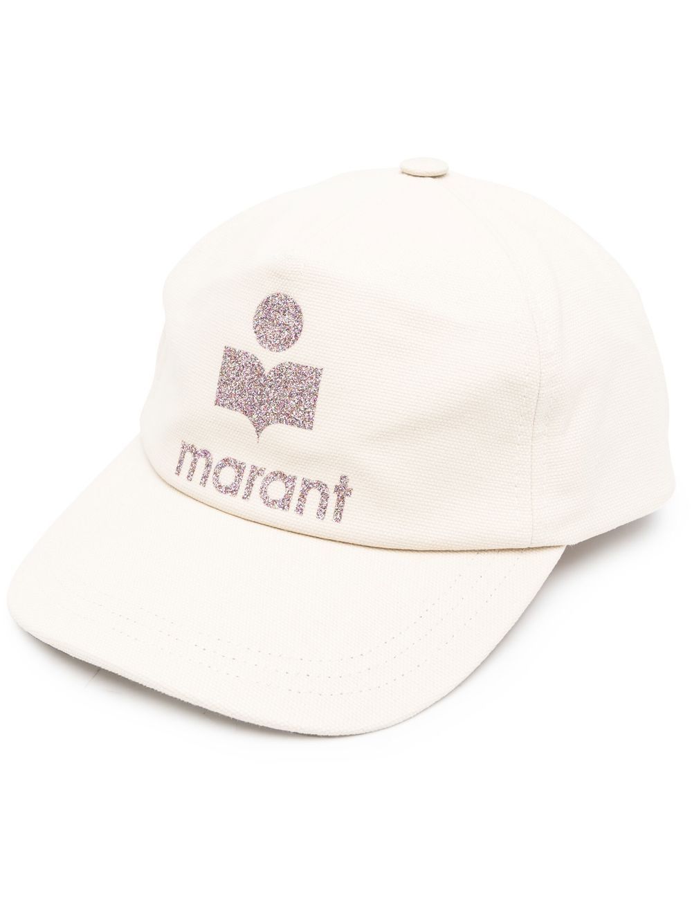 ISABEL MARANT 亮片金葱logo印花棒球帽 - 中性色
