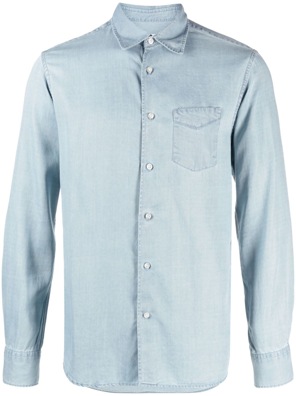 Officine Generale 莱赛尔纤维排扣衬衫 - 蓝色