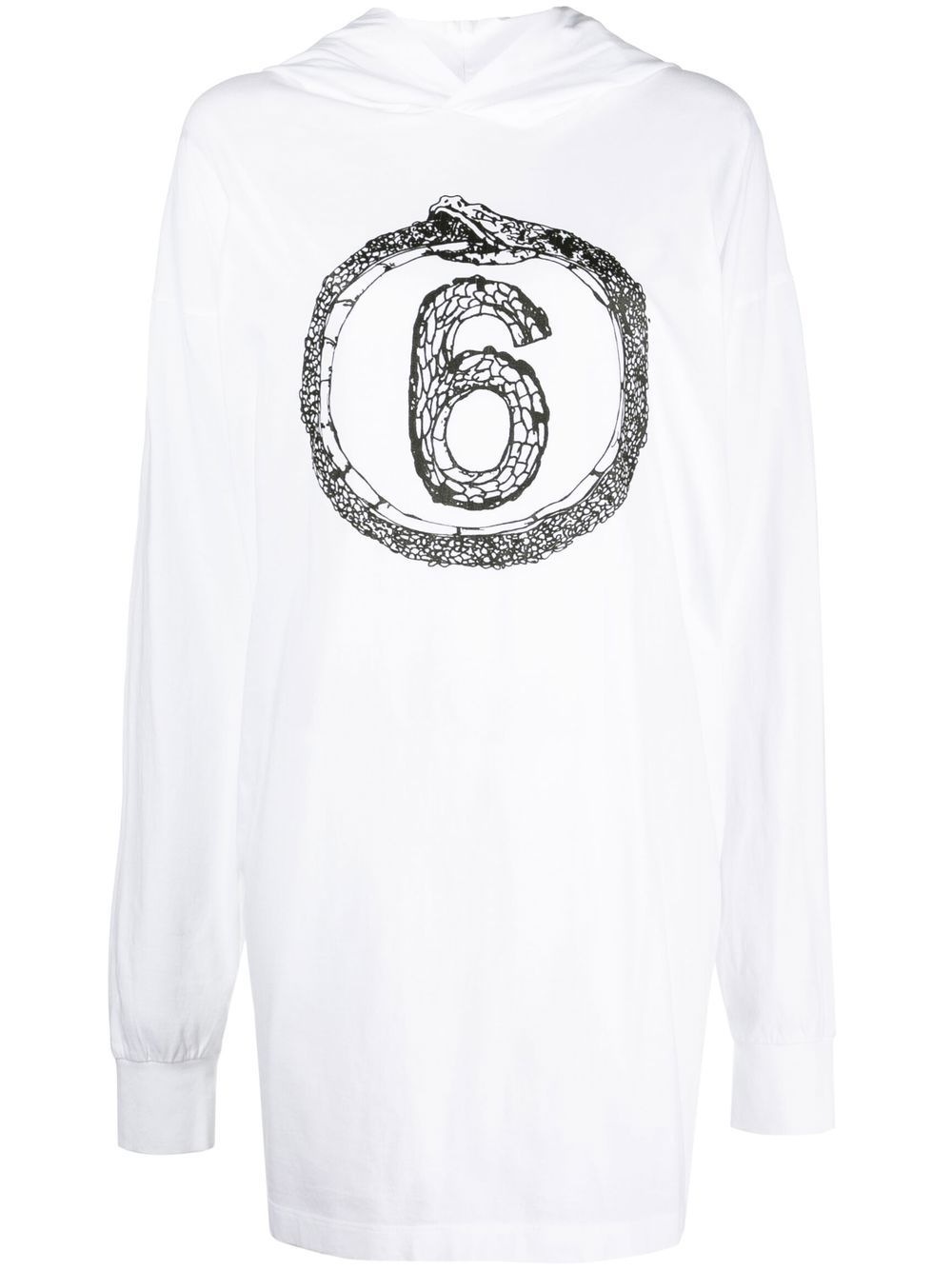 MM6 Maison Margiela 马丁·马吉拉时装屋 logo超大款连帽衫 - 白色