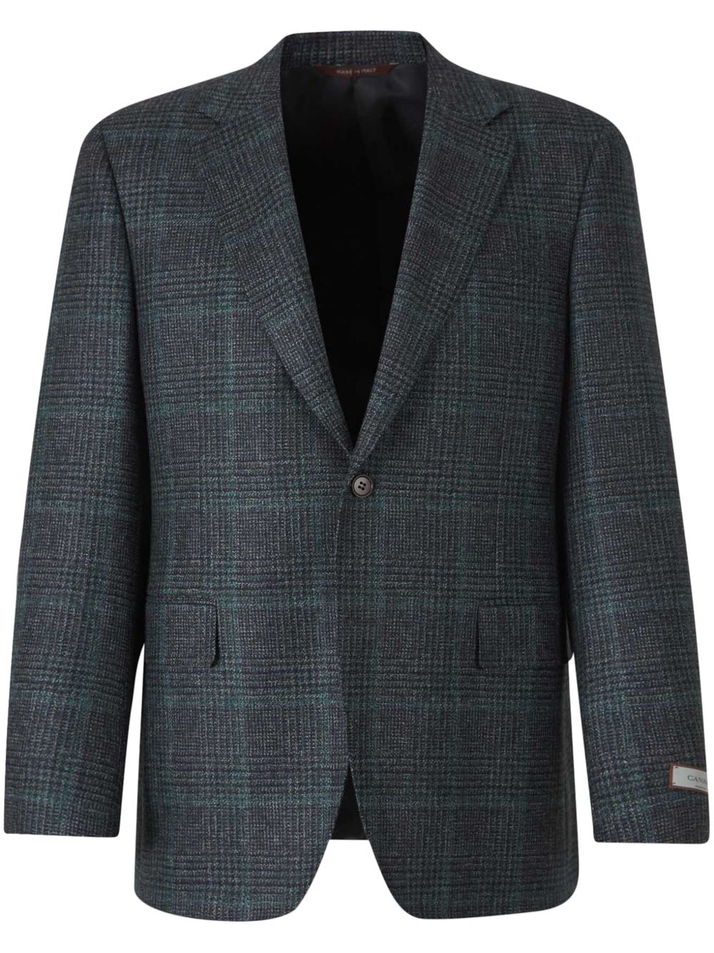 Canali 格纹西装夹克 - 灰色