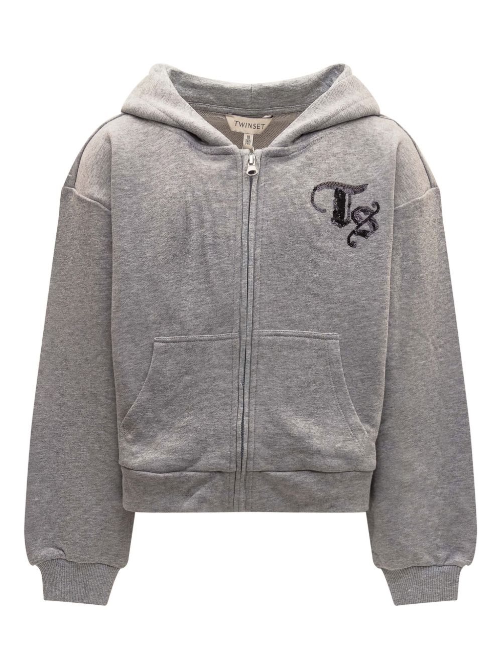 TWINSET Kids logo连帽衫 - 灰色