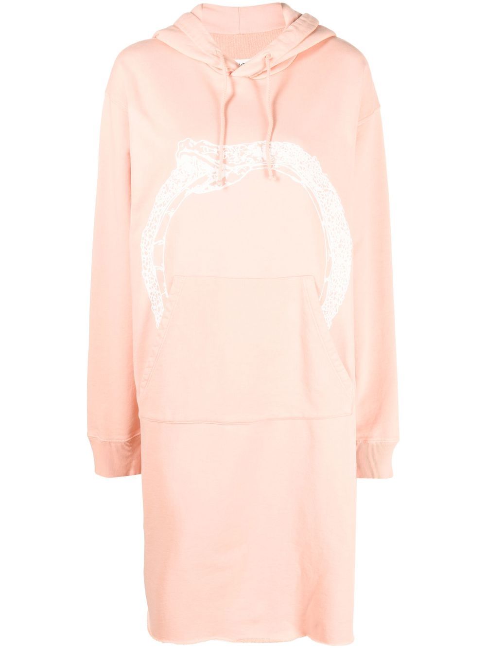 MM6 Maison Margiela 图案印花连帽连衣裙 - 粉色