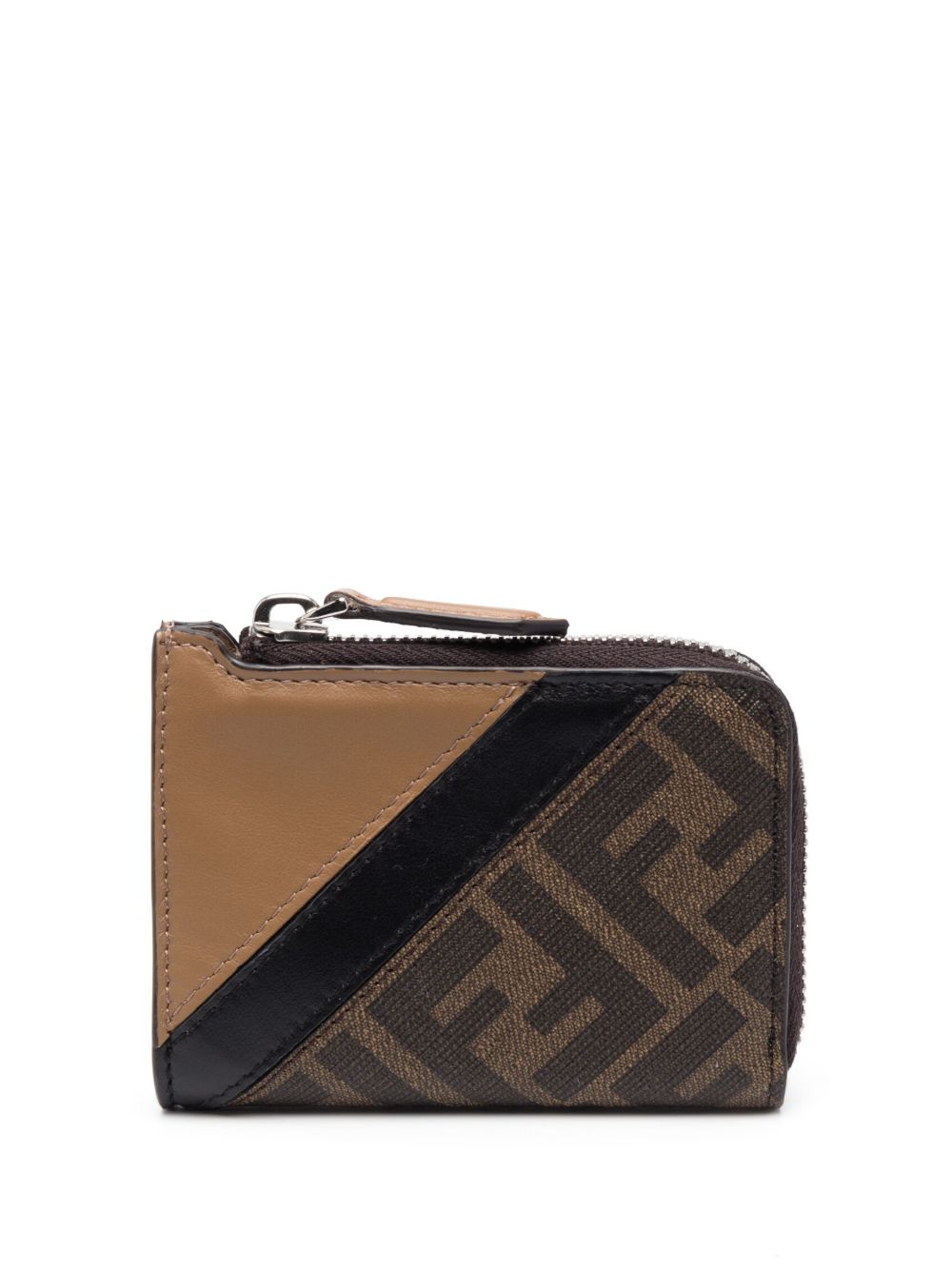 FENDI 经典logo印花皮质钱包 - 褐色