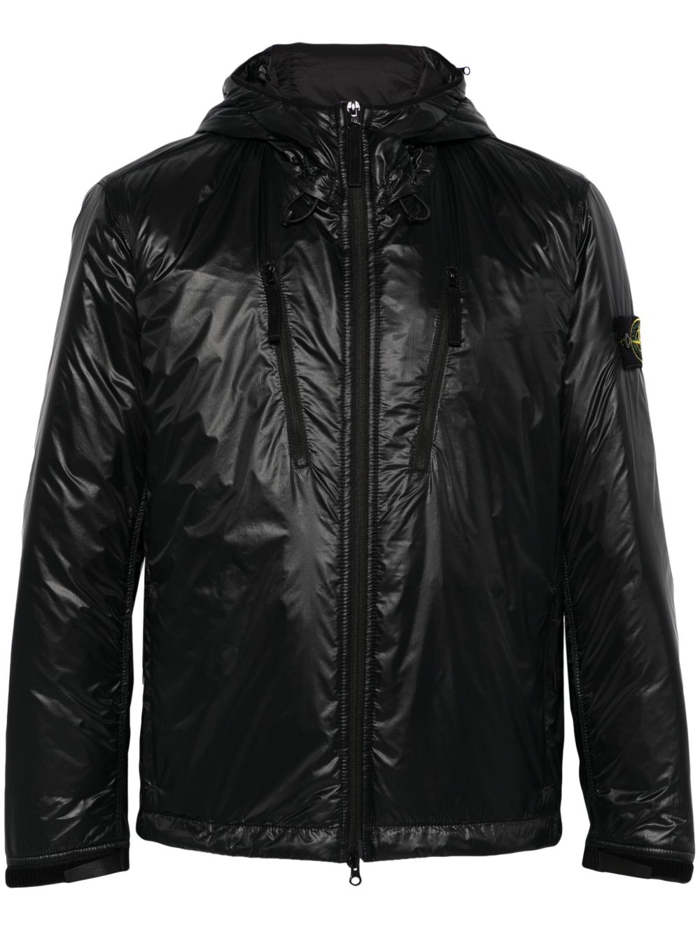 Stone Island 连帽填充夹克 - 黑色