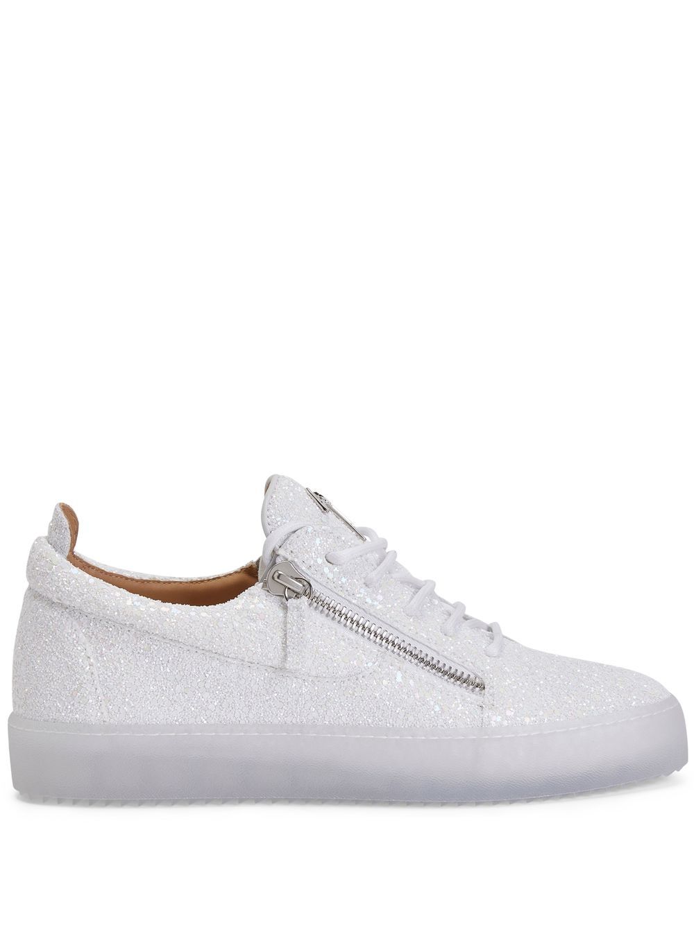 Giuseppe Zanotti Frankie 亮片金葱运动鞋 - 白色