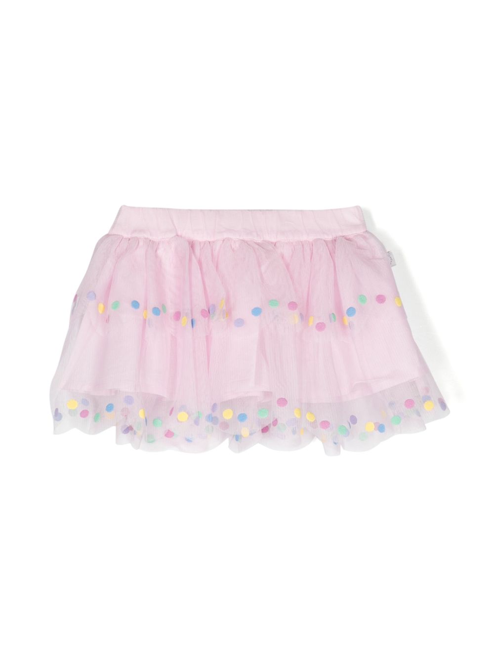 Stella McCartney Kids 波点边饰薄纱半身裙 - 粉色