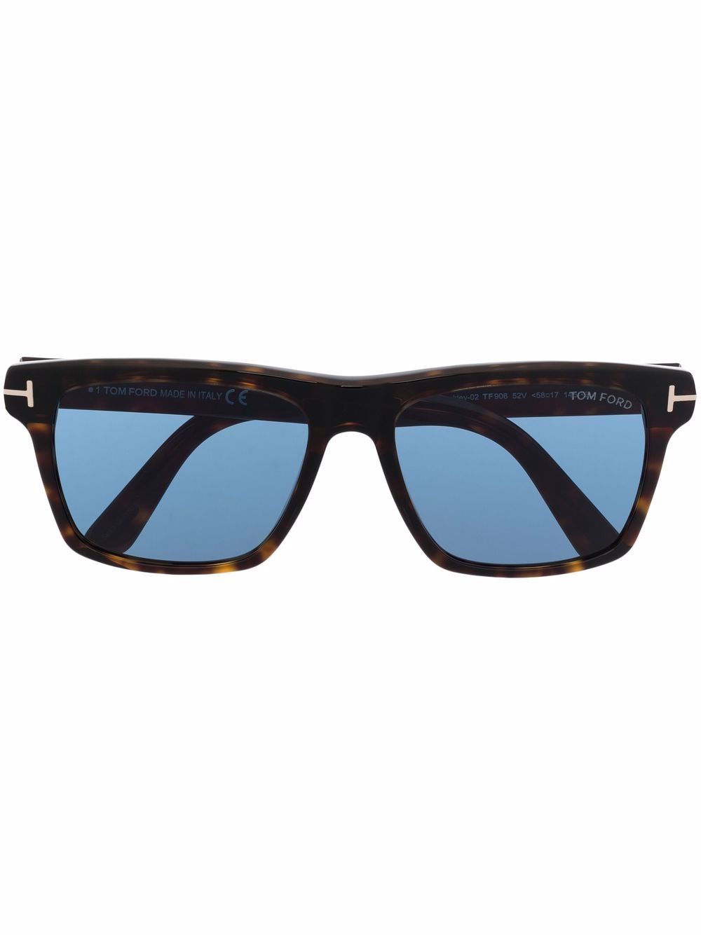 TOM FORD Eyewear 汤姆福特眼镜系列 玳瑁纹方框太阳眼镜 - 褐色