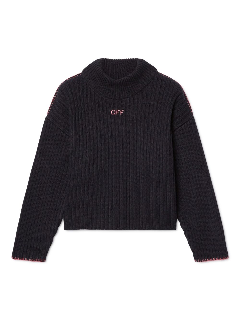 Off-White Kids Off Stamp 罗纹针织毛衣 - 黑色