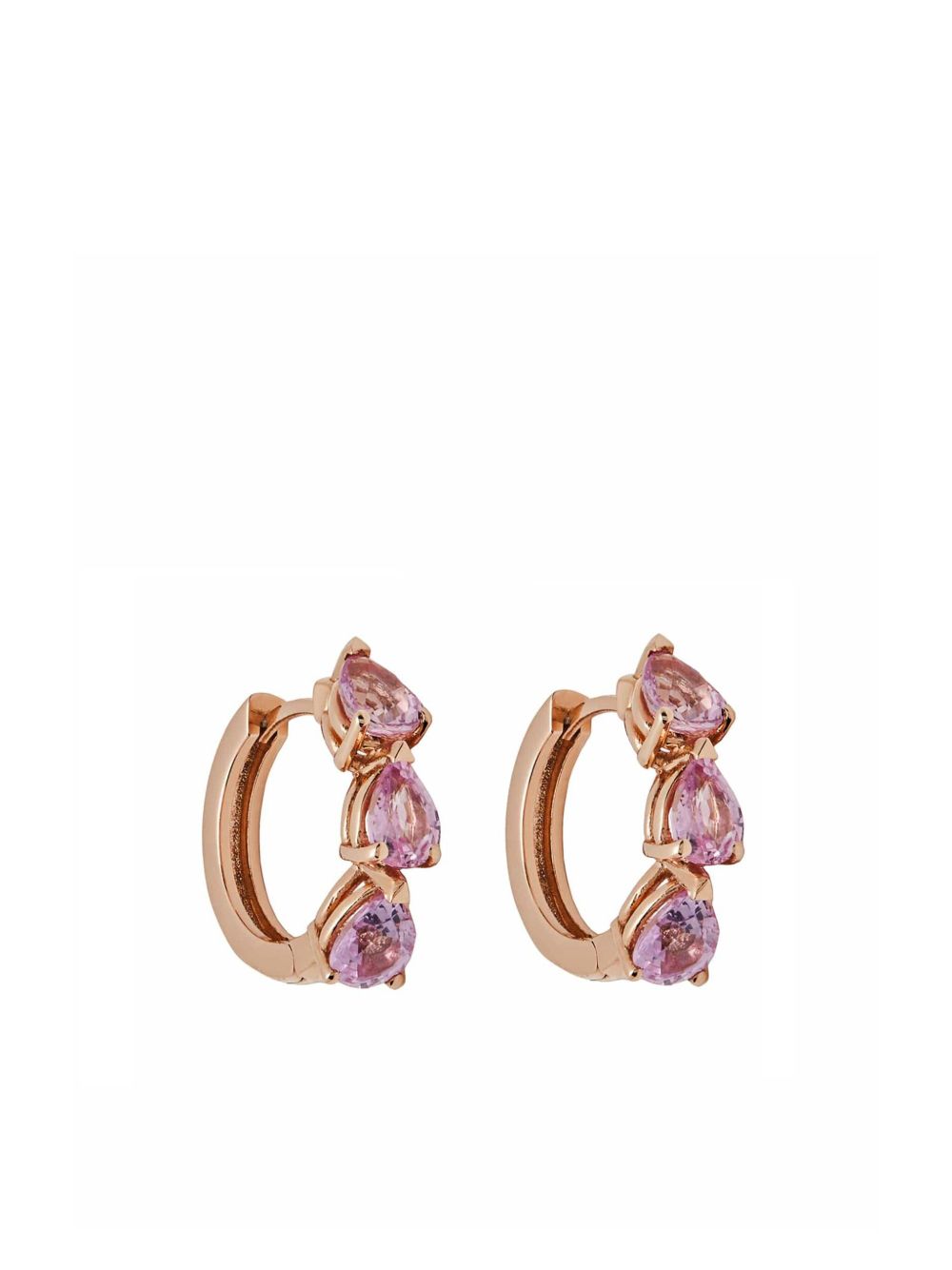 Jewels Aficionado 18K玫瑰金粉色蓝宝石耳环