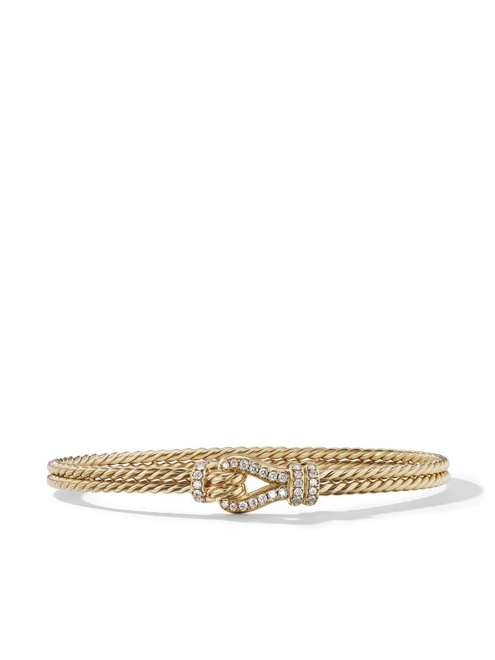 David Yurman Thoroughbred Loop 18K黄金钻石手链 - 金色