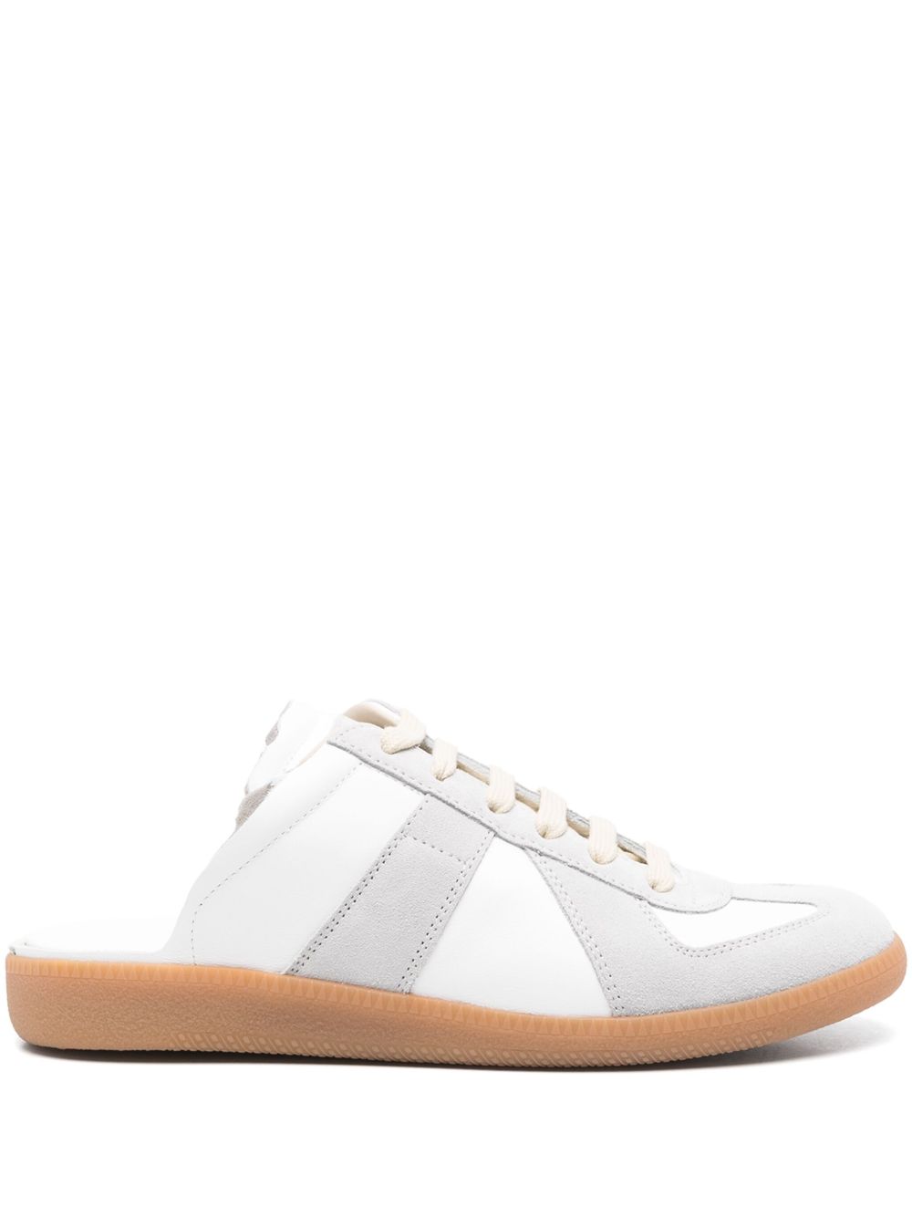 Maison Margiela 系带拼接拖鞋 - 白色
