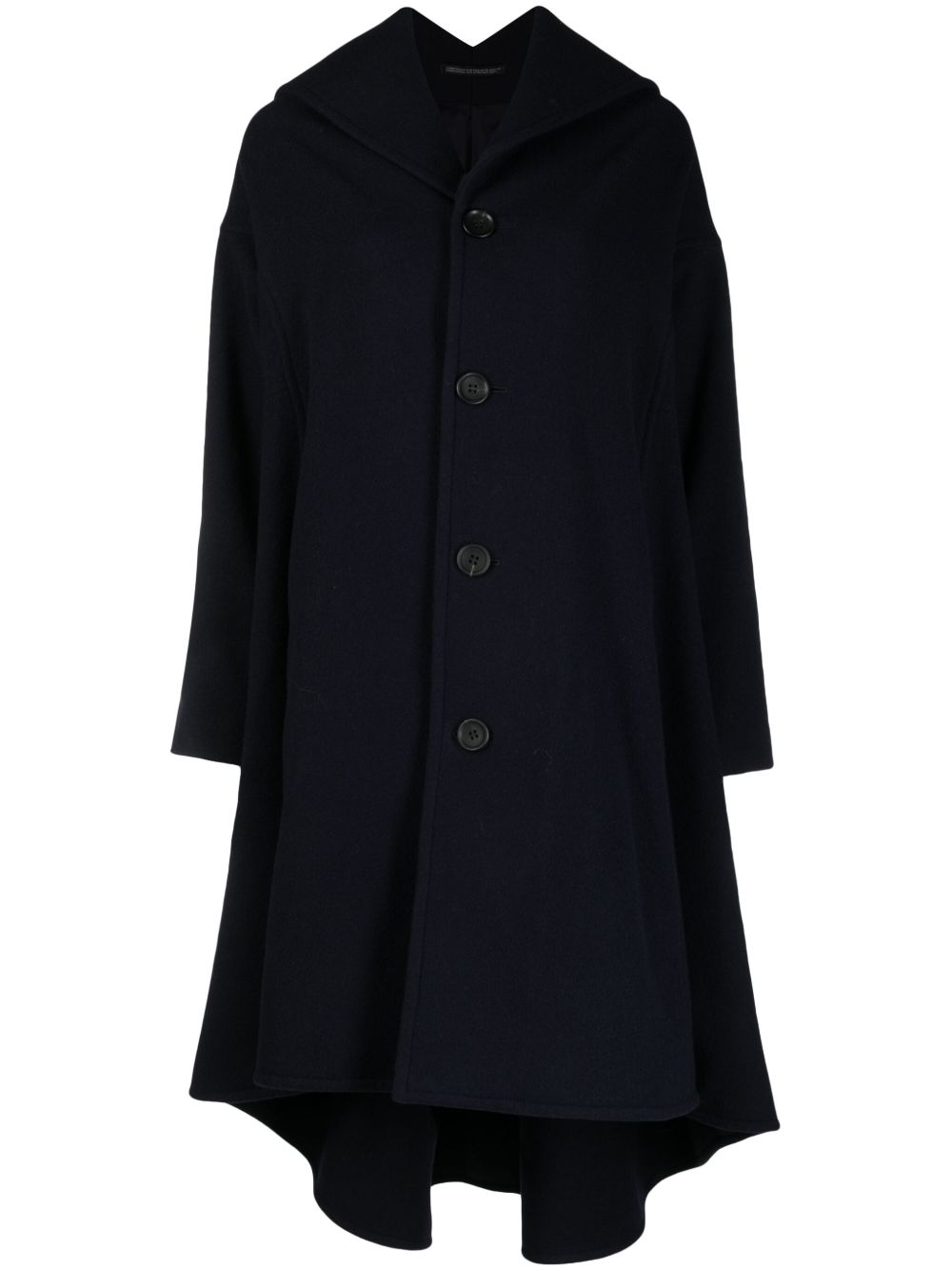 Yohji Yamamoto 镂空衣领超长外套 - 蓝色