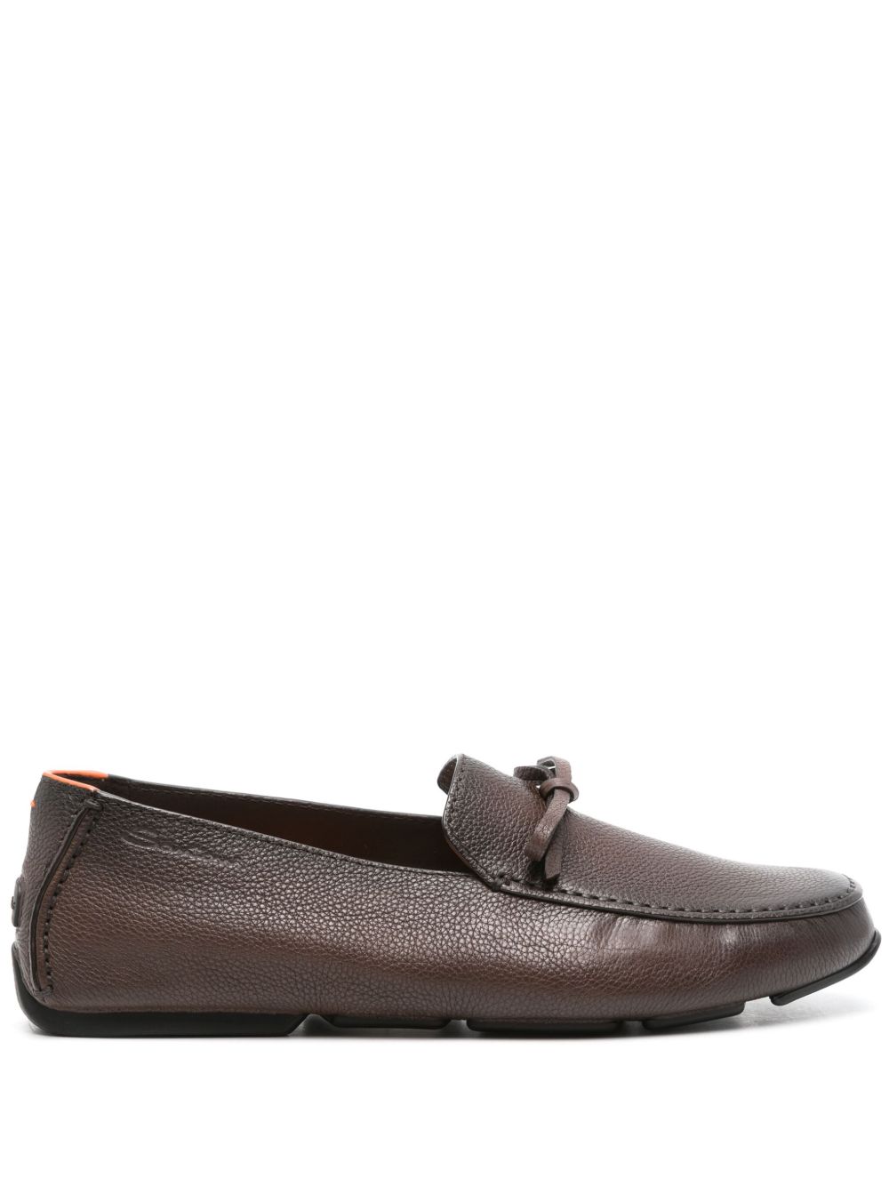Santoni 皮质乐福鞋 - 褐色