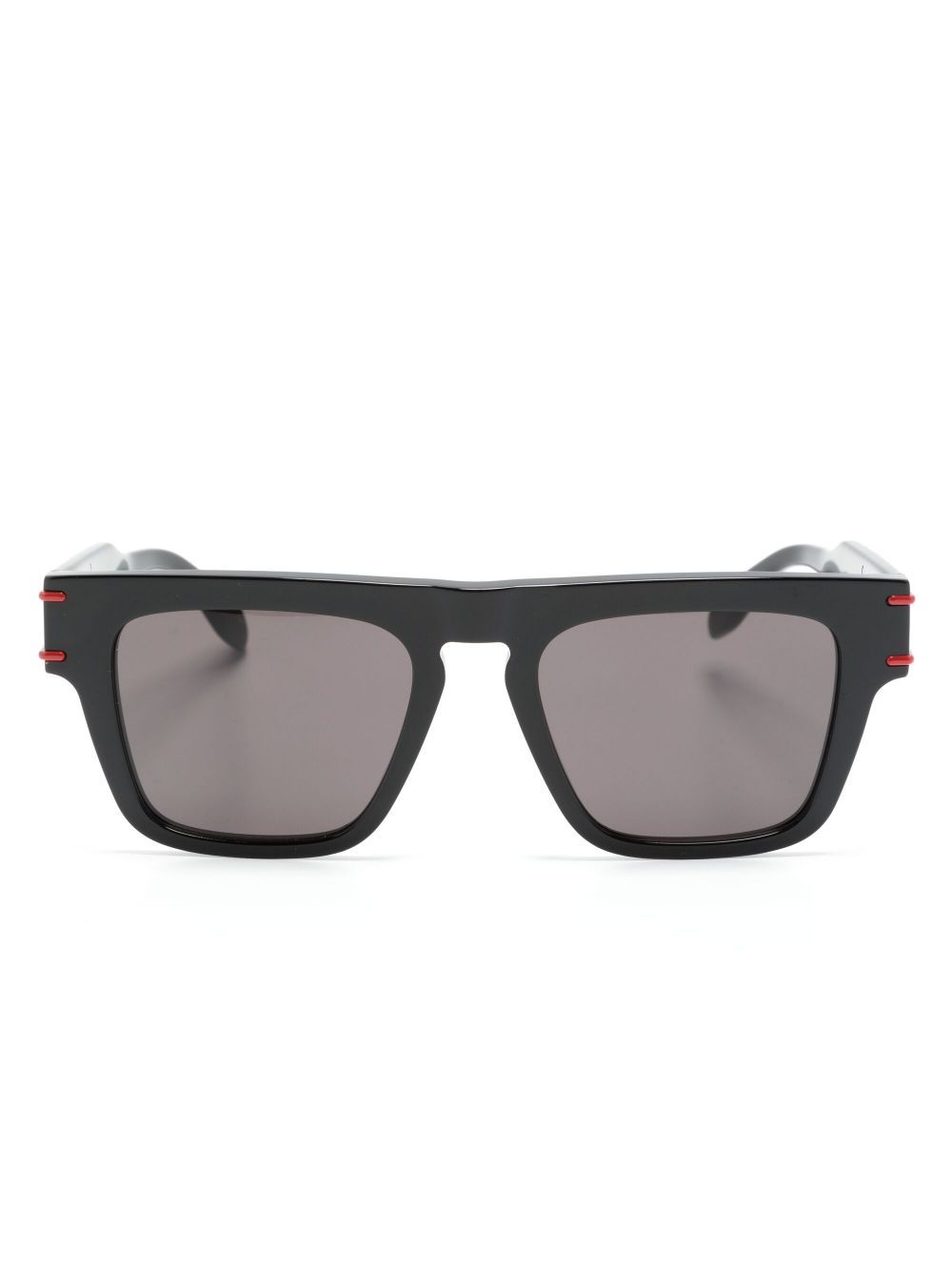 Alexander McQueen Eyewear 双色长方形框太阳眼镜 - 黑色