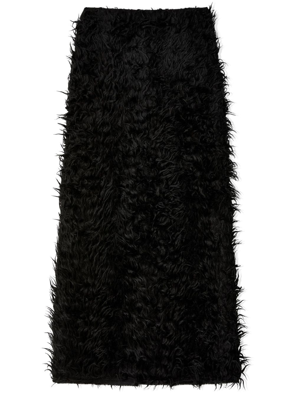 MM6 Maison Margiela 拉绒效果超长半身裙 - 黑色