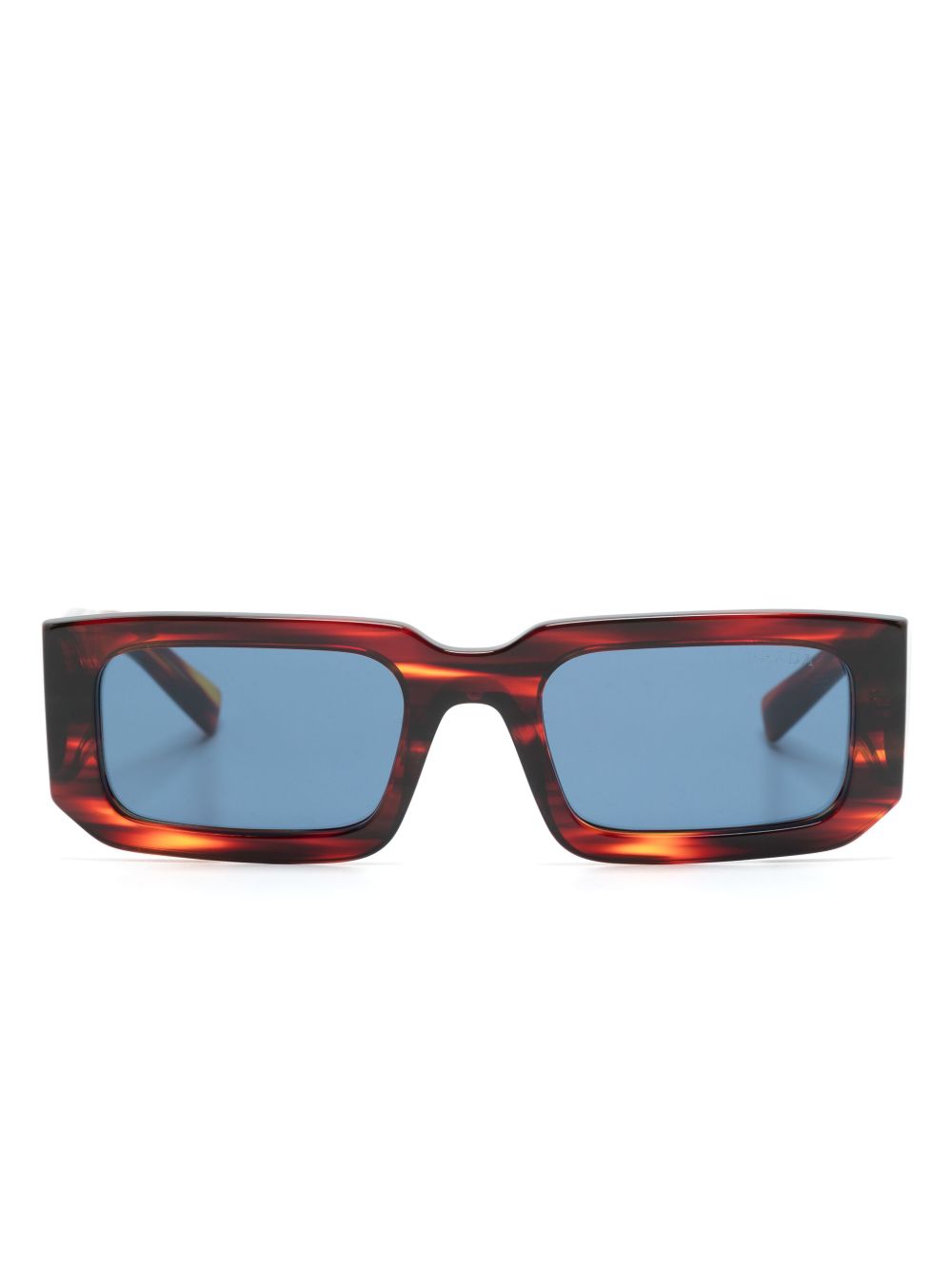 Prada Eyewear 长方形框太阳眼镜 - 褐色