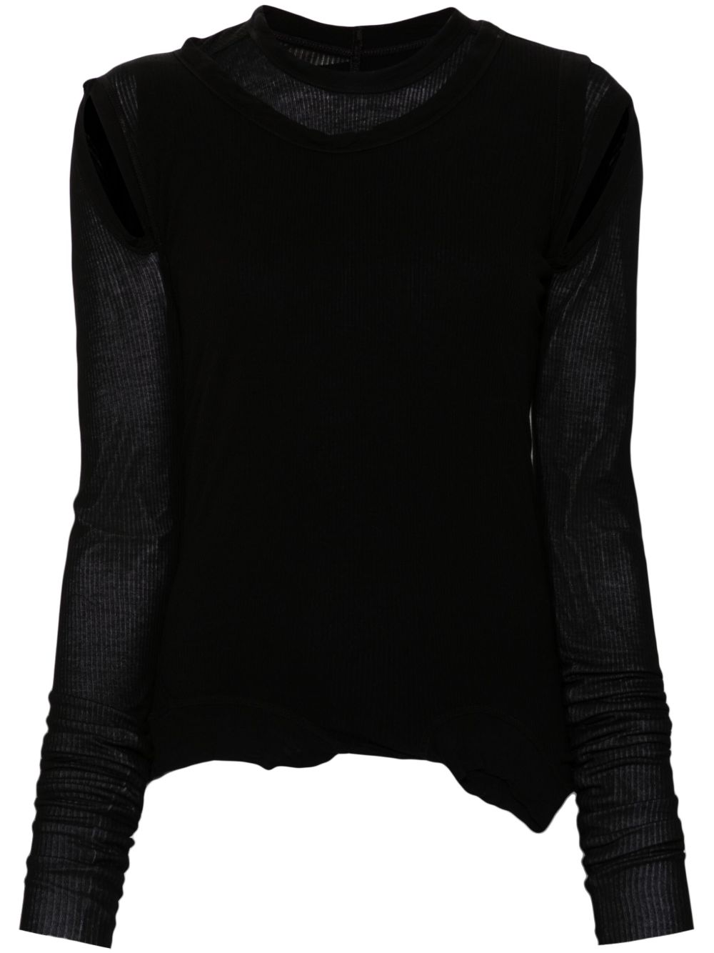 Rick Owens Cropped Banana 上衣 - 黑色