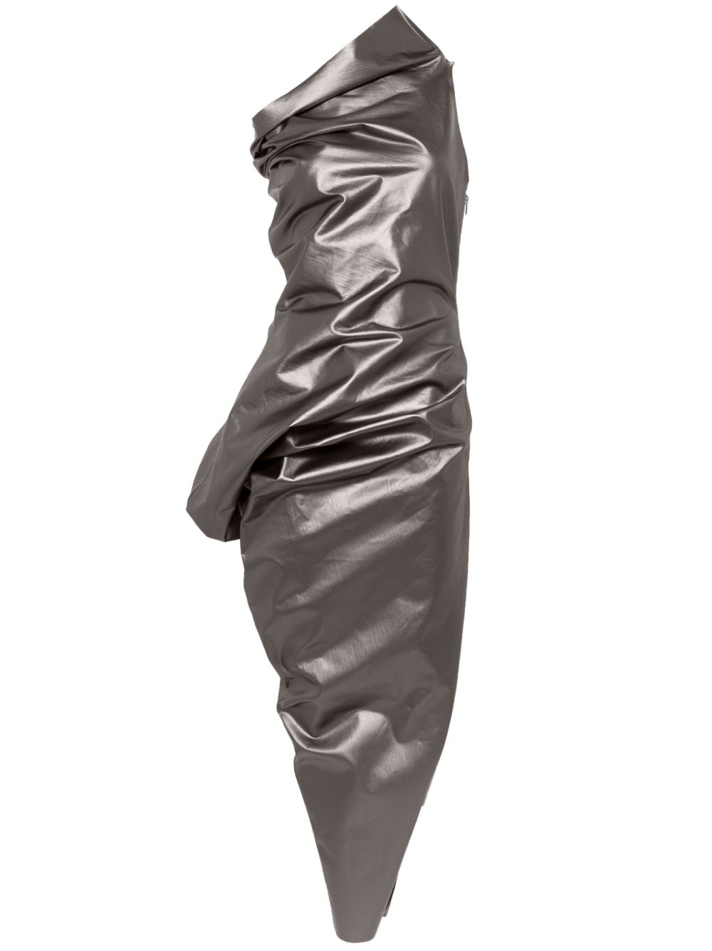 Rick Owens Walrus 金属感超长连衣裙 - 褐色