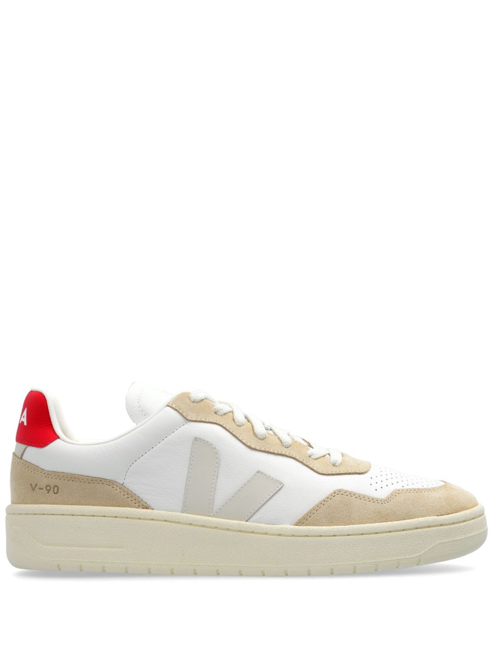 VEJA V-90 皮质运动鞋 - 白色