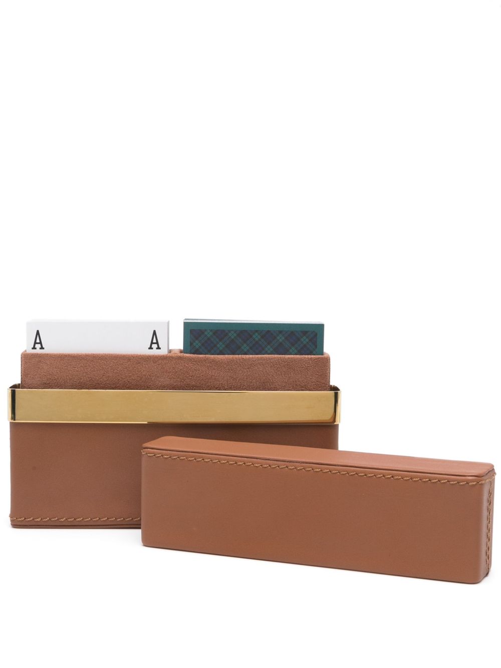 Ralph Lauren Home Westover 皮质扑克牌套装 - 褐色